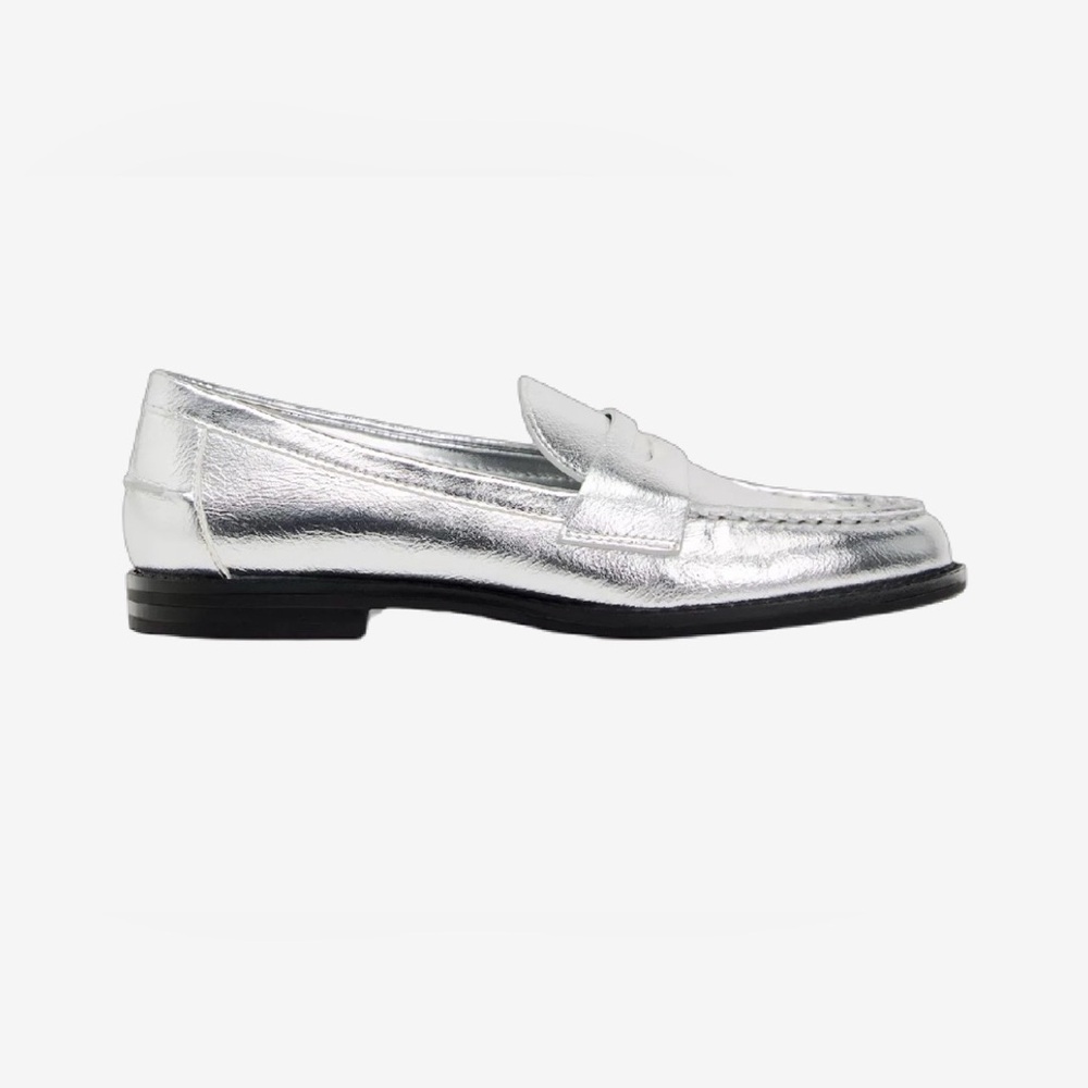 Zara Women's Silver Moccasins